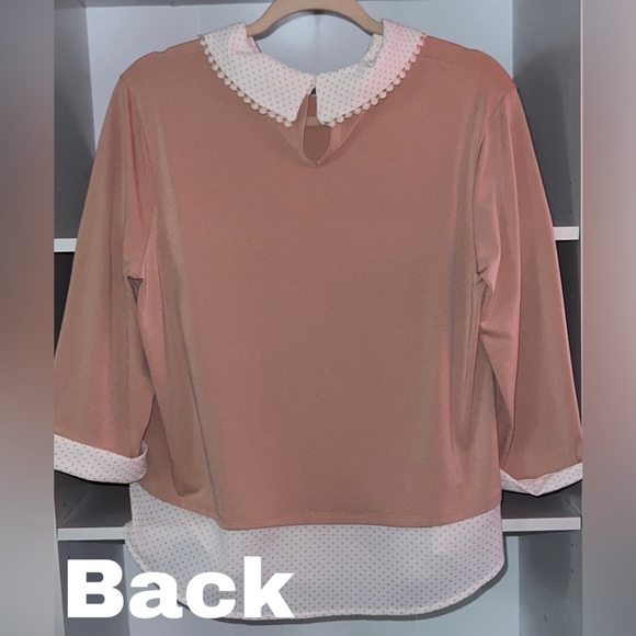 Faith and Joy Women’s Pink Polka Dot Blouse (NEW) - Picture 2 of 9